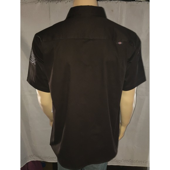 DICKIES Utility Shirt Brown Button Front Relaxed Fit 100% Cotton NEW OLD STOCK - Picture 5 of 10